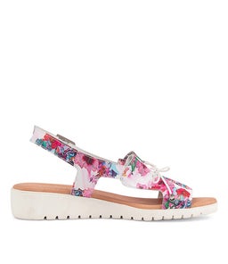 MALIKA DJ POPPY PRINT WHITE SOLE LEATHER