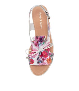 MALIKA DJ POPPY PRINT WHITE SOLE LEATHER