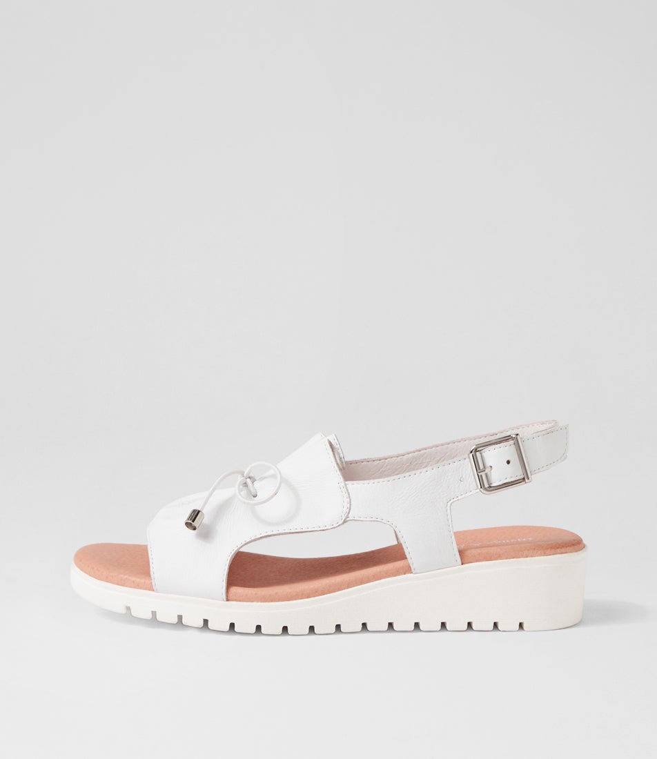 Malika White Leather Sandals