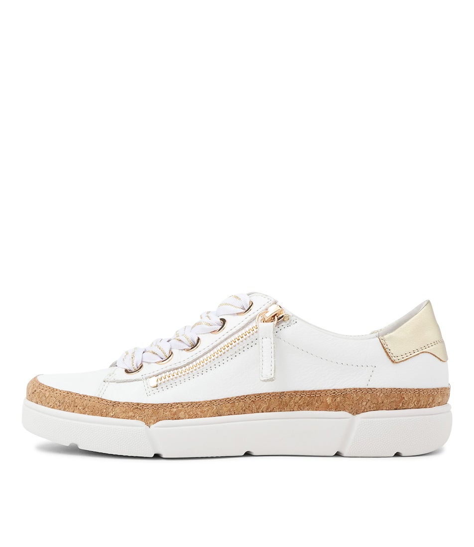 Torayne White Pale Gold Multi Lace Up Flats