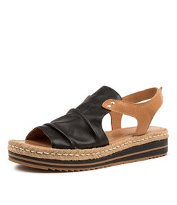 ALORA DJL BLACK DK TAN LEATHER