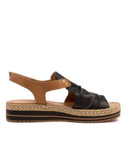 ALORA DJL BLACK DK TAN LEATHER
