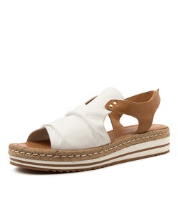 ALORA DJL WHITE DK TAN LEATHER