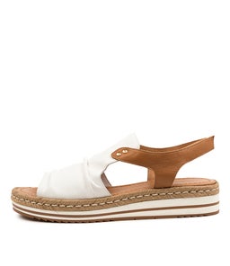 ALORA DJL WHITE DK TAN LEATHER