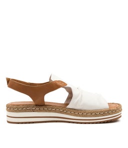 ALORA DJL WHITE DK TAN LEATHER