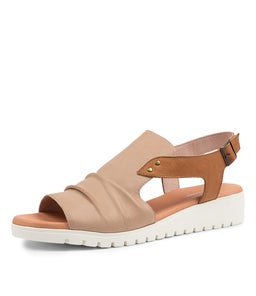 MADIS DJL CAFE DK TAN WHITE SOLE LEATHER