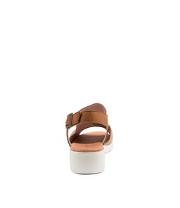 MADIS DJL CAFE DK TAN WHITE SOLE LEATHER