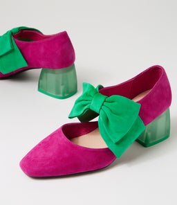 MISHA DJ MAGENTA NEW EMERALD SUEDE SUEDE