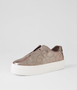 SHIA DJ PEWTER LEOPARD EMBOSSED LEATHER