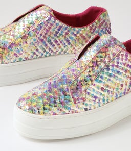 SHIA DJ MAGENTA MULTI CUT LEATHER