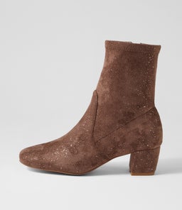 HARTFUL DJ TAUPE SPARKLE STRETCH MICROSUEDE