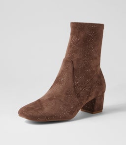 HARTFUL DJ TAUPE SPARKLE STRETCH MICROSUEDE