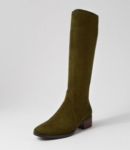 TIMOTHIE DJ OLIVE STRETCH MICROSUEDE