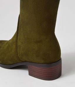 TIMOTHIE DJ OLIVE STRETCH MICROSUEDE