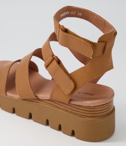RHEAN DJ DK TAN LT TAN SOLE LEATHER