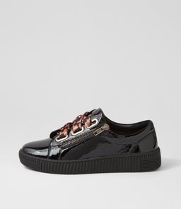 TINSTA DJ BLACK LEOPARD LACE PATENT LEATHER