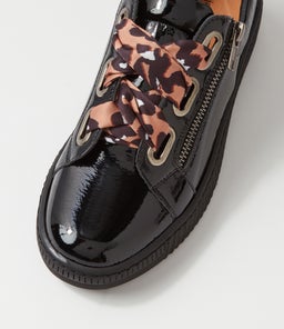 TINSTA DJ BLACK LEOPARD LACE PATENT LEATHER