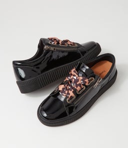 TINSTA DJ BLACK LEOPARD LACE PATENT LEATHER