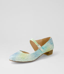 EDNA DJ AQUA PRINT LEATHER