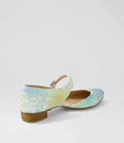 EDNA DJ AQUA PRINT LEATHER