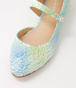 EDNA DJ AQUA PRINT LEATHER