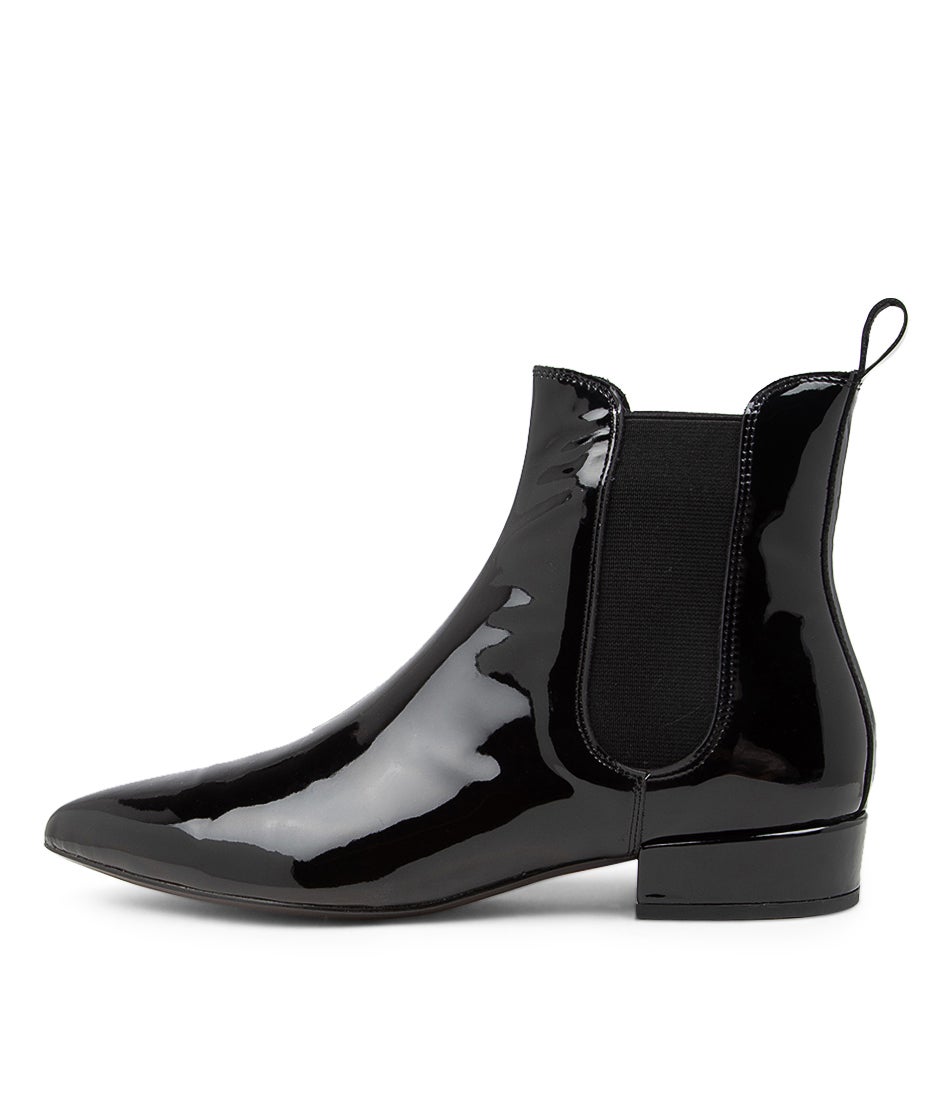 Emmahs Black Patent Leather Ankle Boots Emmahs Black Patent Leather Ankle Boots