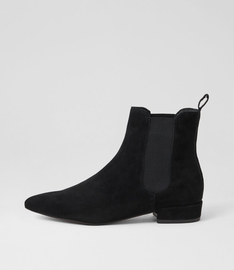 Emmahs Black Suede Chelsea Boots