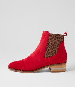 FORDA DJ RED LEOPARD SUEDE ELASTIC