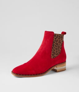 FORDA DJ RED LEOPARD SUEDE ELASTIC