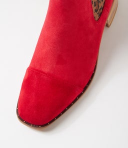 FORDA DJ RED LEOPARD SUEDE ELASTIC