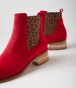 FORDA DJ RED LEOPARD SUEDE ELASTIC