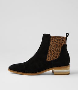 FORDA DJ BLACK LEOPARD SUEDE ELASTIC