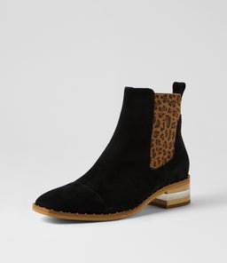 FORDA DJ BLACK LEOPARD SUEDE ELASTIC