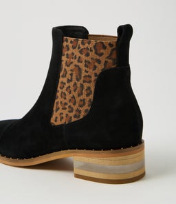 FORDA DJ BLACK LEOPARD SUEDE ELASTIC