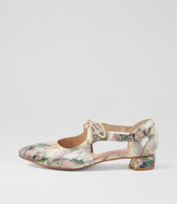 FARLIA DJ PLUM MULTI PRINT LEATHER