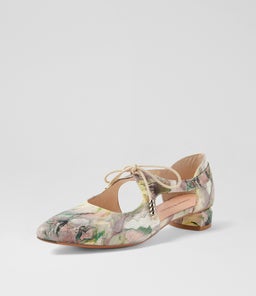 FARLIA DJ PLUM MULTI PRINT LEATHER