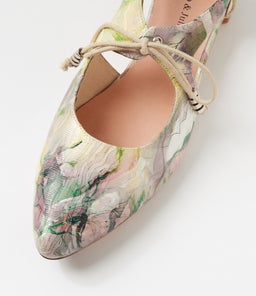 FARLIA DJ PLUM MULTI PRINT LEATHER