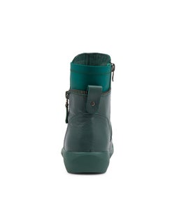 KIMMSY DJ DK EMERALD GREEN LEATHER STRETCH FABRIC