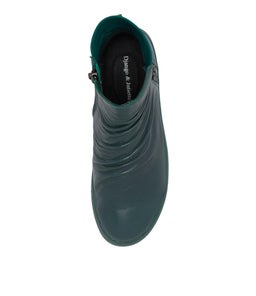 KIMMSY DJ DK EMERALD GREEN LEATHER STRETCH FABRIC