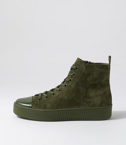 LACIER DJ KHAKI OLIVE PATENT SUEDE