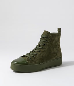 LACIER DJ KHAKI OLIVE PATENT SUEDE