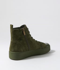 LACIER DJ KHAKI OLIVE PATENT SUEDE