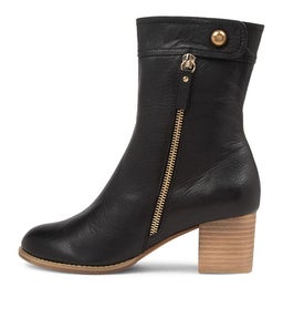 SKYY DJ BLACK NATURAL HEEL LEATHER