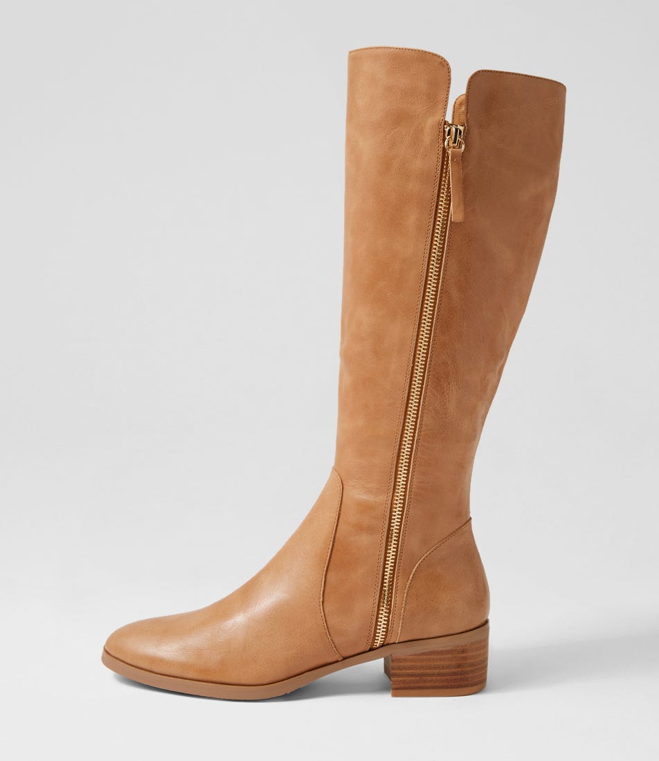Tierney Tan Leather Knee High Boots
