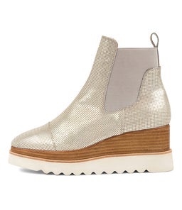 WIGGLES DJ SILVER NAT&WHITE CUT LEATHER SOLE