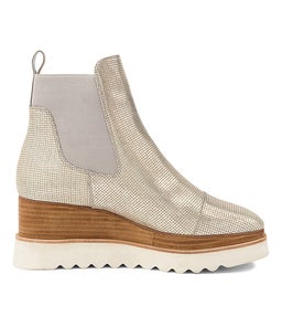 WIGGLES DJ SILVER NAT&WHITE CUT LEATHER SOLE