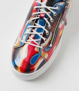 WOLFIE DJ BLACK SWIRL WHITE SOLE PATENT LEATHER