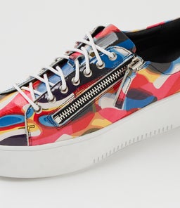 WOLFIE DJ BLACK SWIRL WHITE SOLE PATENT LEATHER