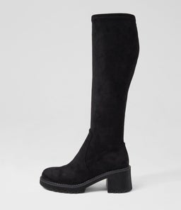 ZINA DJ BLACK STRETCH MICROSUEDE