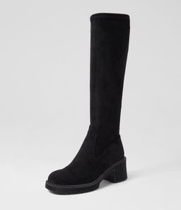 ZINA DJ BLACK STRETCH MICROSUEDE